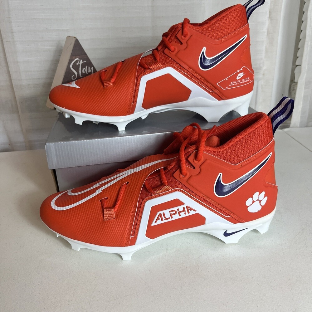 Nike Alpha Menace Pro 3 Clemson SMU Tigers Orange Football Cleats Men's Size 13